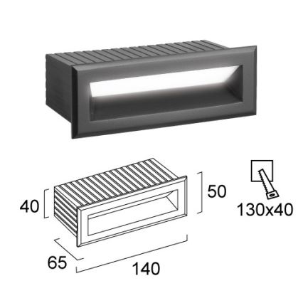 Luminaire encastré extérieur LED FLIK LED/3W/230V IP65 anthracite