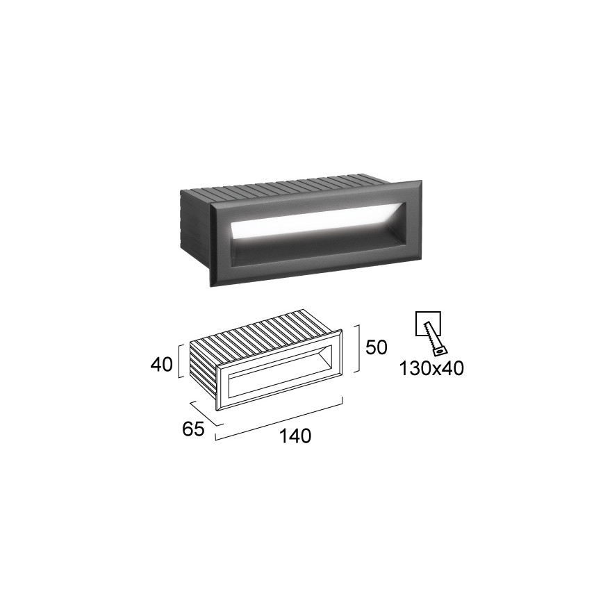 Luminaire encastré extérieur LED FLIK LED/3W/230V IP65 anthracite