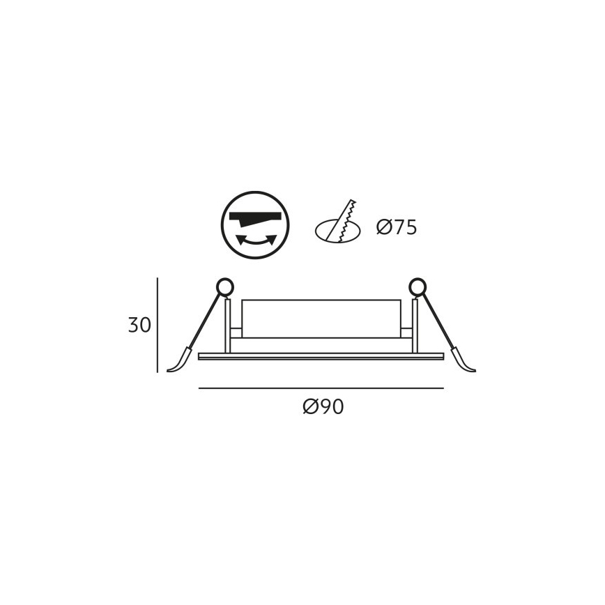 Luminaire encastré LED BRINO LED/3/5/7W/230V 3000/4000/6500K noir