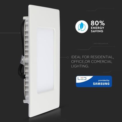 Luminaire encastré SAMSUNG CHIP LED/12W/230V 6400K carré