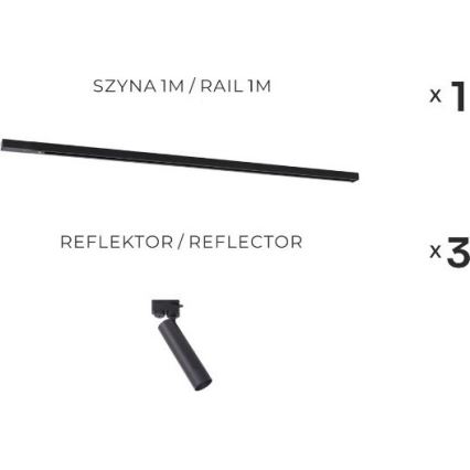 Luminaire encastré Zuma Line dans le système de rail 3xGU10/35W/230V noir