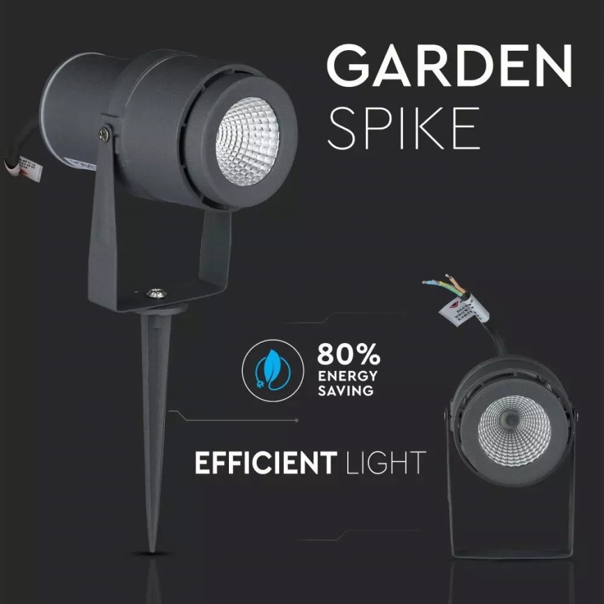 Luminaire extérieur LED/12W/100-240V IP65 gris - verre vert