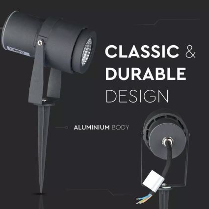 Luminaire extérieur LED/12W/100-240V IP65 gris - verre vert