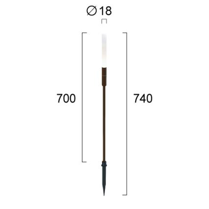 Luminaire extérieur STICK LED/1,5W/24V IP65 marron