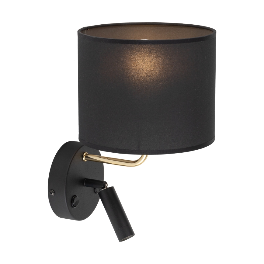 Luminaire flexible RICHI 1xE27/15W/230V + LED/3W/230V noir