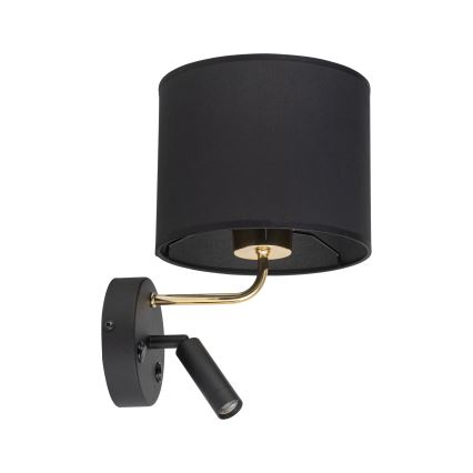 Luminaire flexible RICHI 1xE27/15W/230V + LED/3W/230V noir