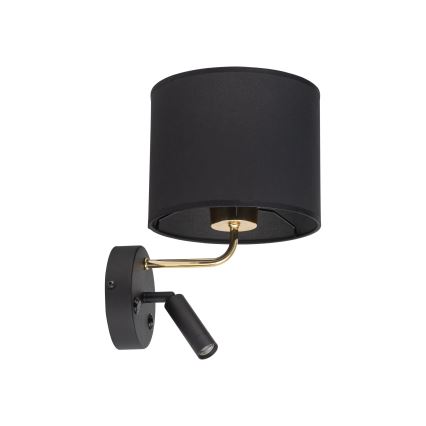 Luminaire flexible RICHI 1xE27/15W/230V + LED/3W/230V noir