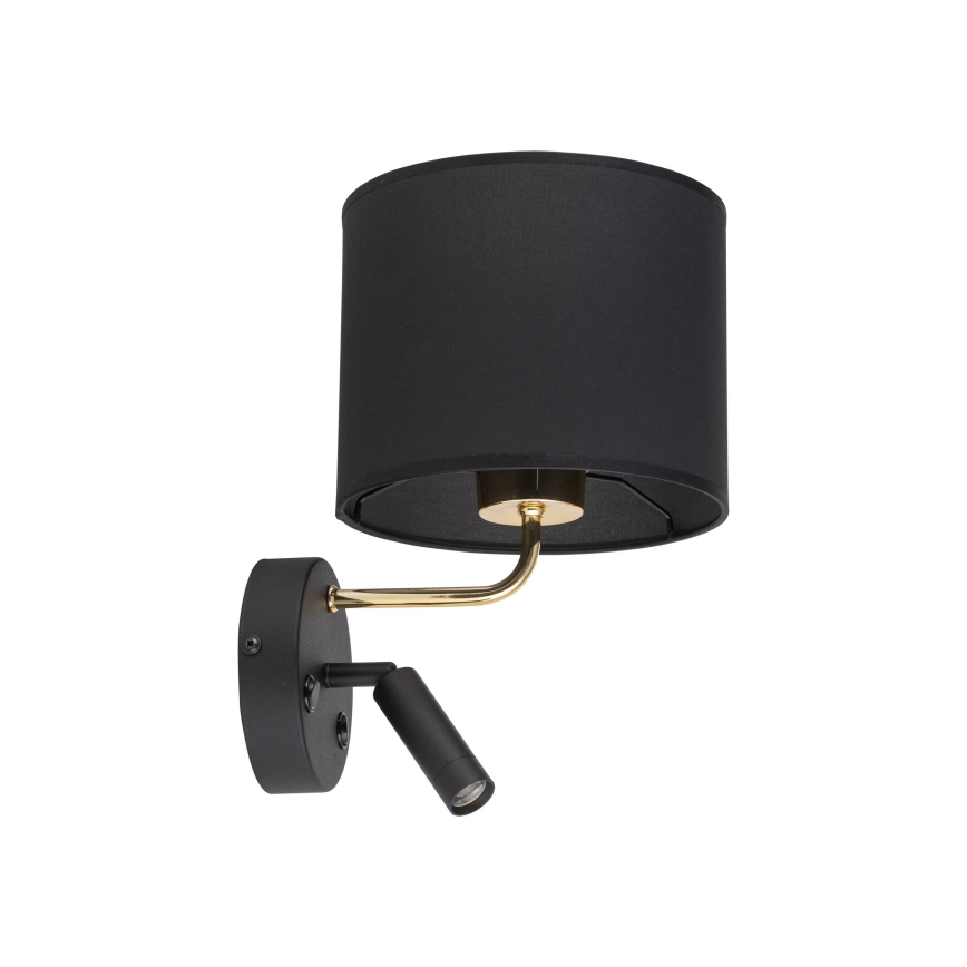 Luminaire flexible RICHI 1xE27/15W/230V + LED/3W/230V noir