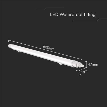 Luminaire fluorescent industriel LED/18W/230V 4000K IP65 60 cm