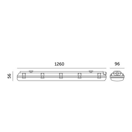 Luminaire fluorescent technique HERMES T8 2xG13/18W/230V IP65