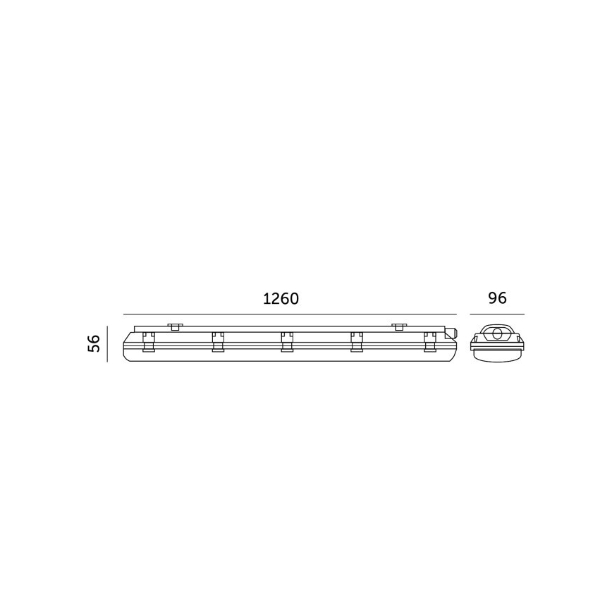 Luminaire fluorescent technique HERMES T8 2xG13/18W/230V IP65