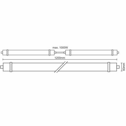 Luminaire industriel avec détecteur LED/40W/180-265V IP65 4000K