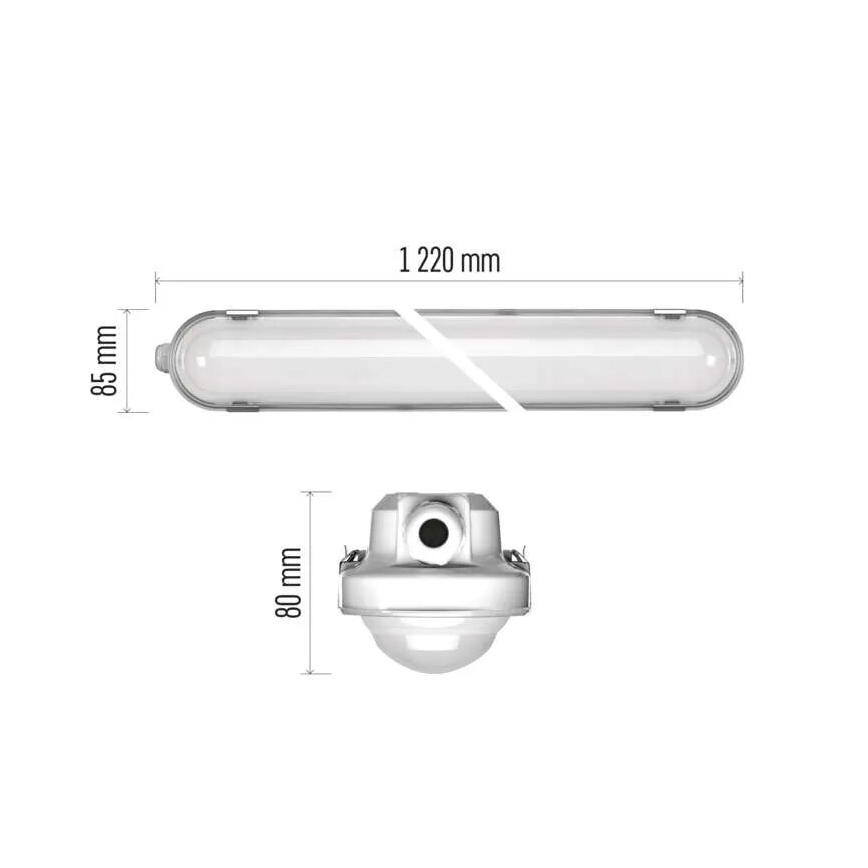 Luminaire industriel à intensité variable avec module d'urgence MISTY LED/32/40/48/54W/230V 4000/6500K IP66