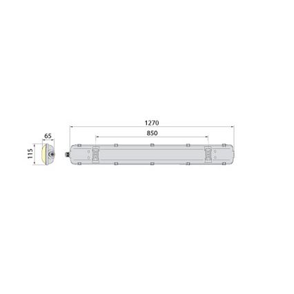 Luminaire industriel fluorescent 2xG13/18W/230V IP65 1270 mm