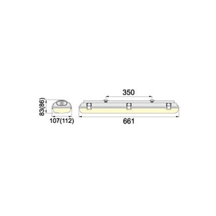 Luminaire industriel HERMETICstar CX 60/2 T8 2xG13/9W/230V IP65