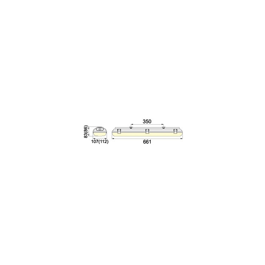 Luminaire industriel HERMETICstar CX 60/2 T8 2xG13/9W/230V IP65
