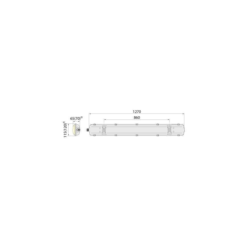 Luminaire industriel tube 2xG13/18W/230V IP65 1200mm