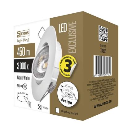 Luminaire LED encastrable EXCLUSIVE 1xLED/5W/230V 3000 K blanc