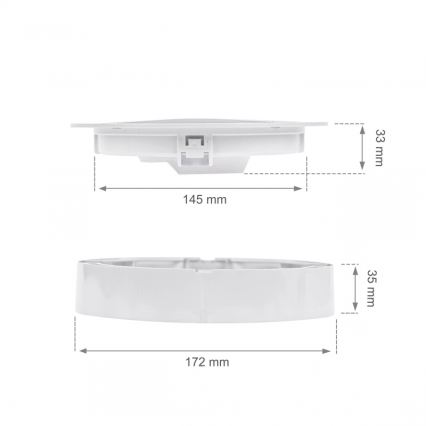Luminaire LED encastré ALGINE 2 en 1 LED/12W/230V 3000K blanc