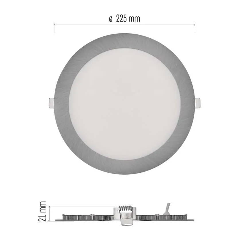 Luminaire LED encastré NEXXO LED/18W/230V 3000/3500/4000K argenté Ø 22,5 cm