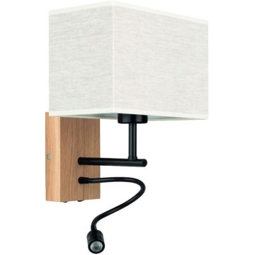 Luminaire LED flexible BOHO 1xE27/25W + LED/1W/230V chêne