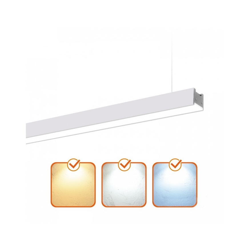 Plafonnier LED à montage en surface ou suspendu KOLINE LED/40W/230V 3000/4000/6500K 120 cm blanc