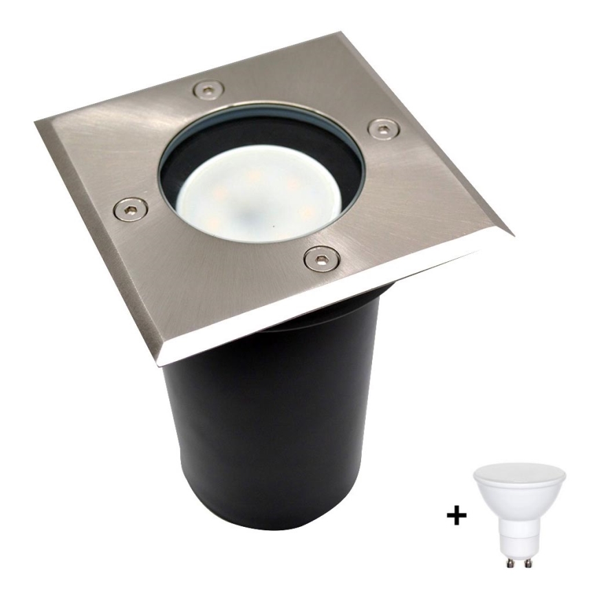 Luminaire LED pour allée extérieure 1xGU10/6W/230V IP44 chromé mat