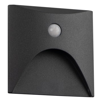 Luminaire LED pour escalier avec détecteur de mouvement et capteur crépusculaire EXIN LED/2,5W/230V 3000K IP65 anthracite carré