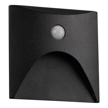 Luminaire LED pour escalier avec détecteur de mouvement et capteur crépusculaire EXIN LED/2,5W/230V 4000K IP65 noir carré