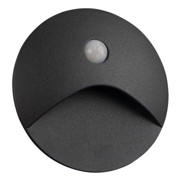 Luminaire LED pour escalier avec détecteur de mouvement et détecteur crépusculaire EXIN LED/2,5W/230V 3000K IP65 anthracite rond