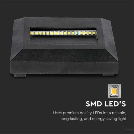 Luminaire LED pour escalier extérieur LED/2W/230V IP65 3000K noir