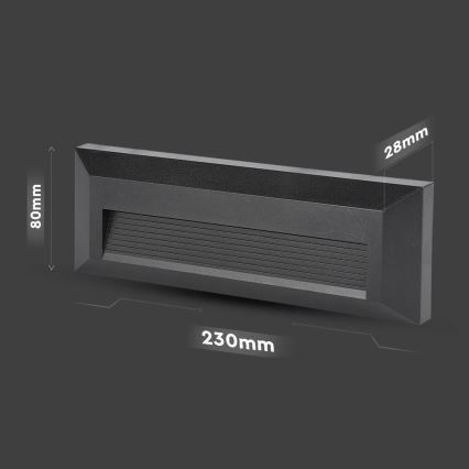 Luminaire LED pour escalier extérieur LED/3W/230V IP65 3000K noir