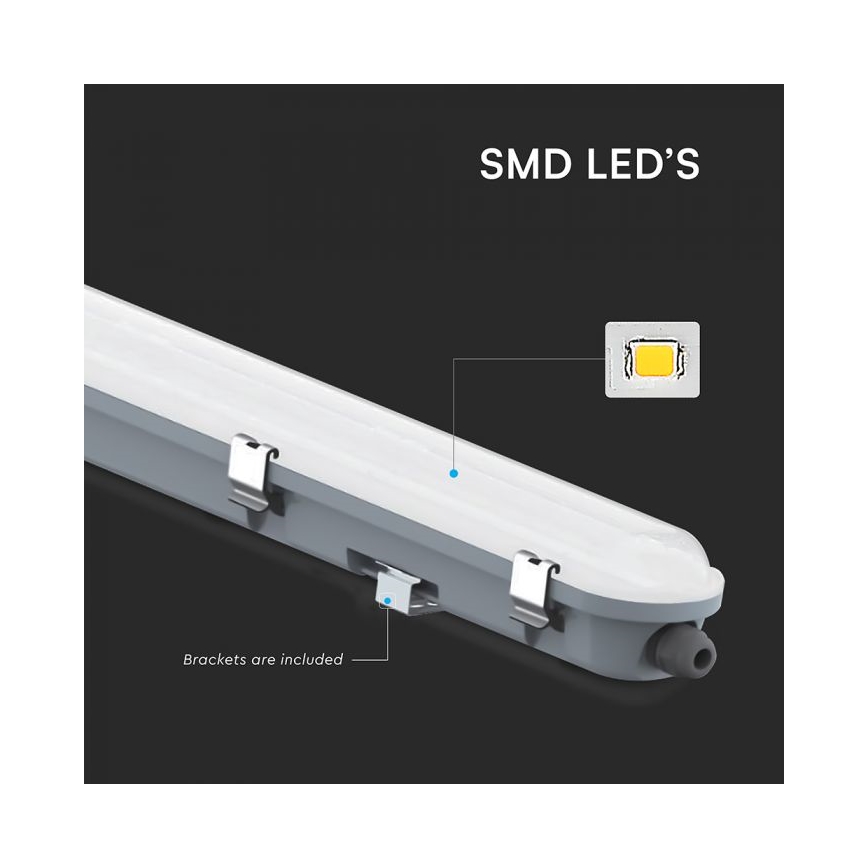 Réglette LED technique avec module d'urgence LED/48W/230V 6500K IP65 2200 mAh 150 cm