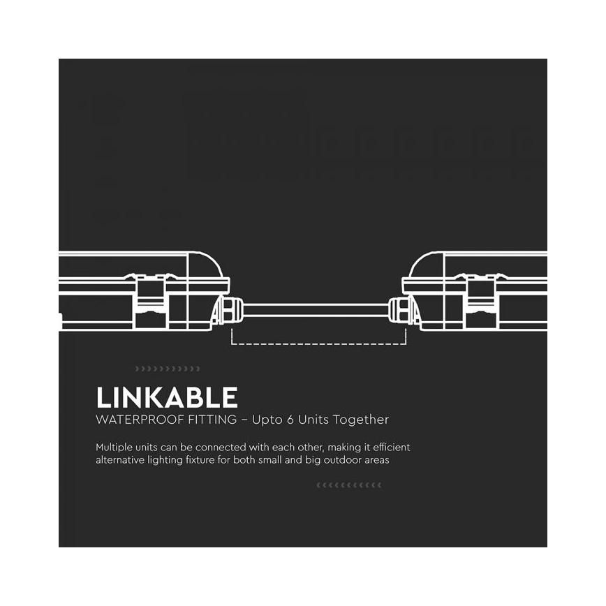 Réglette LED technique avec module d'urgence LED/48W/230V 6500K IP65 2200 mAh 150 cm