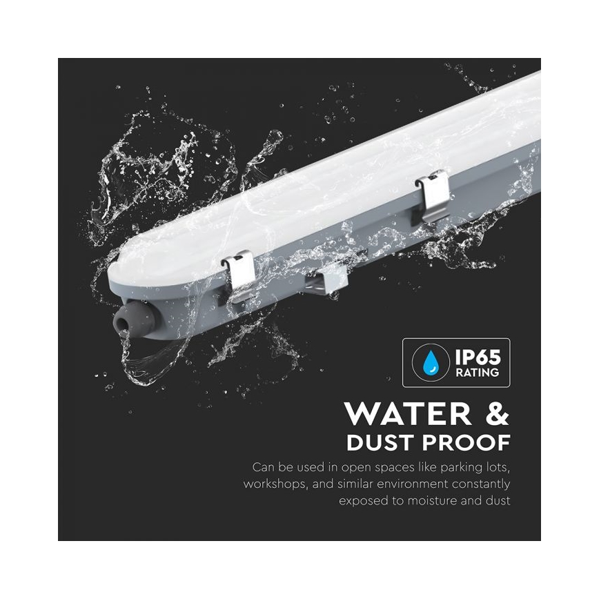 Réglette LED technique avec module d'urgence LED/48W/230V 6500K IP65 2200 mAh 150 cm