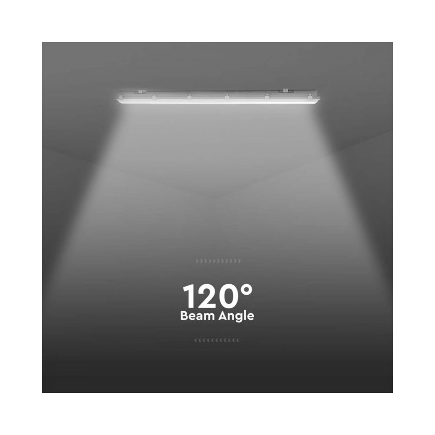 Réglette LED technique avec module d'urgence LED/48W/230V 6500K IP65 2200 mAh 150 cm