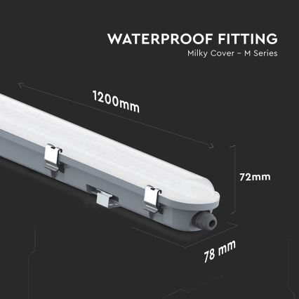 Luminaire LED tubulaire technique avec détecteur de mouvement et détecteur crépusculaire LED/36W/230V 4000K IP65 120 cm
