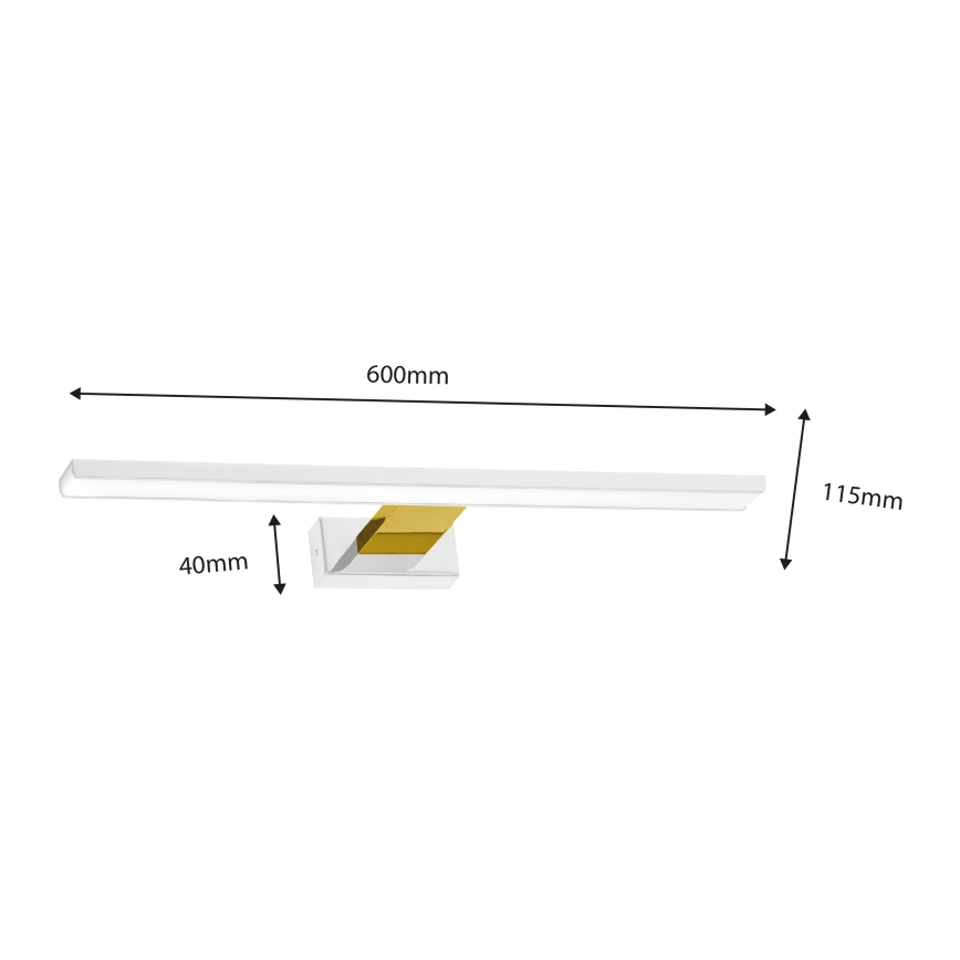 Luminaire miroir salle de bain SHINE LED/13,8W/230V IP44 blanc/gold
