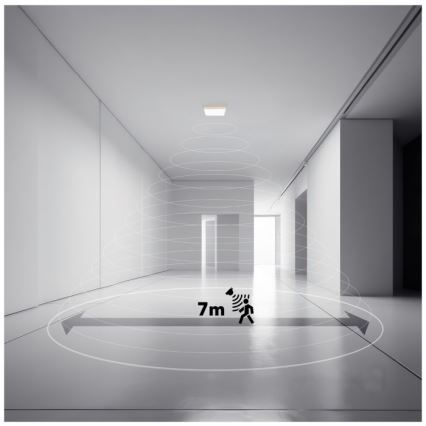 Luminaire de salle de bains avec détecteur de mouvement et crépusculaire NIVERA LED/12W/230V IP54 3000/4000/6000K 22,5x22,5 cm noir + Télécommande
