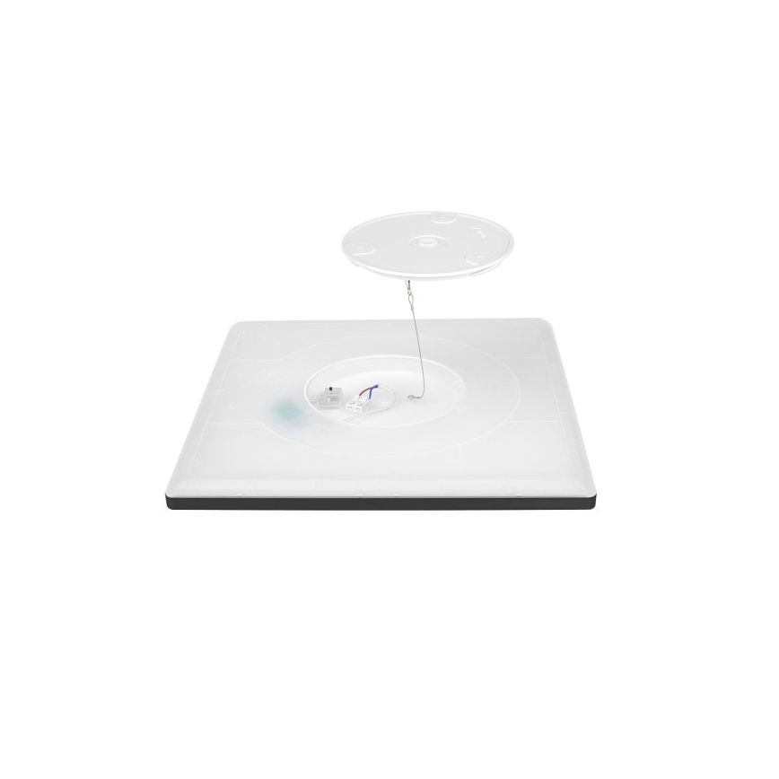 Luminaire de salle de bains avec détecteur de mouvement et crépusculaire NIVERA LED/12W/230V IP54 3000/4000/6000K 22,5x22,5 cm noir + Télécommande