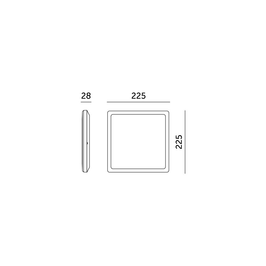 Luminaire de salle de bains avec détecteur de mouvement et crépusculaire NIVERA LED/12W/230V IP54 3000/4000/6000K 22,5x22,5 cm noir + Télécommande