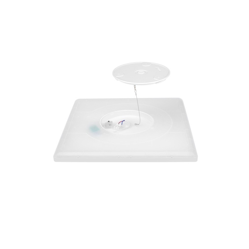 Luminaire de salle de bains avec détecteur de mouvement et crépusculaire NIVERA LED/18W/230V IP54 3000/4000/6000K 30x30 cm blanc + Télécommande