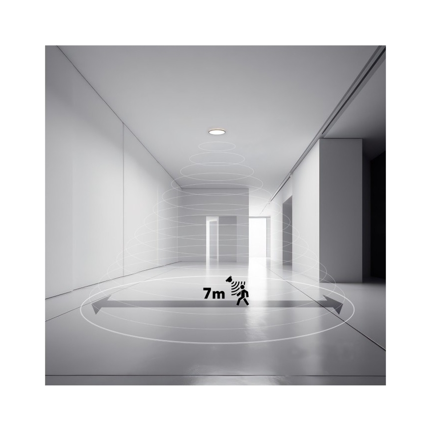 Luminaire de salle de bains avec détecteur de mouvement et crépusculaire NIVERA LED/18W/230V IP54 3000/4000/6000K d. 30 cm blanc + Télécommande