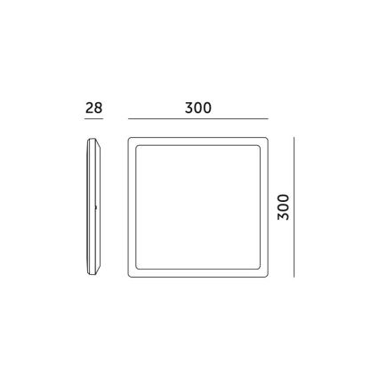 Luminaire de salle de bains avec détecteur de mouvement et crépusculaire NIVERA LED/24W/230V IP54 3000/4000/6000K 30x30 cm noir + Télécommande