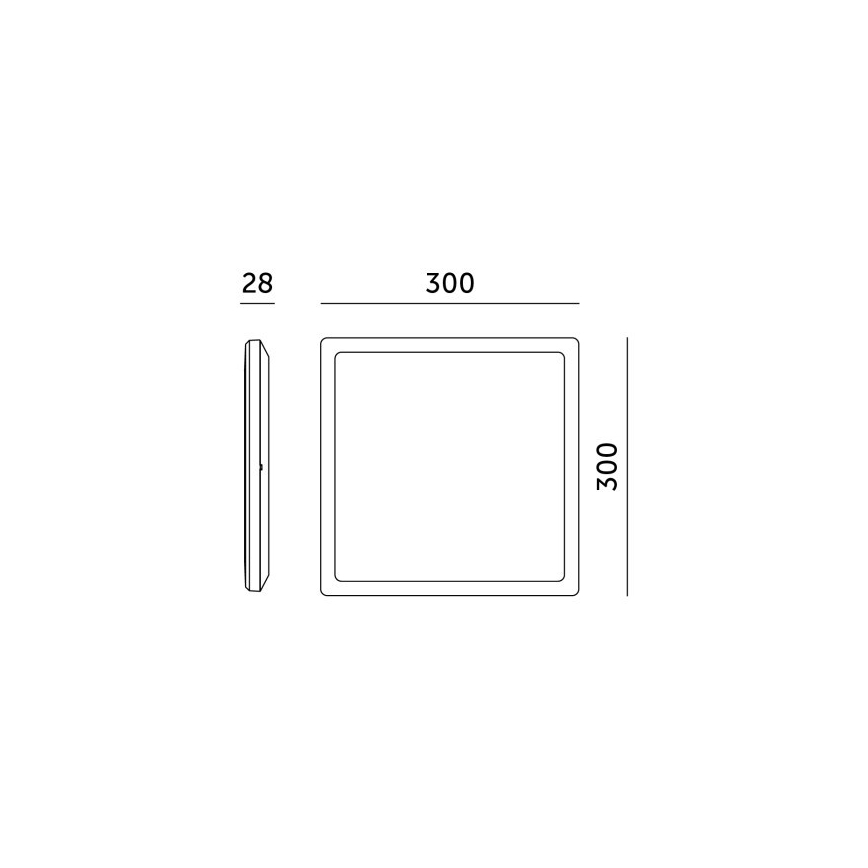 Luminaire de salle de bains avec détecteur de mouvement et crépusculaire NIVERA LED/24W/230V IP54 3000/4000/6000K 30x30 cm noir + Télécommande