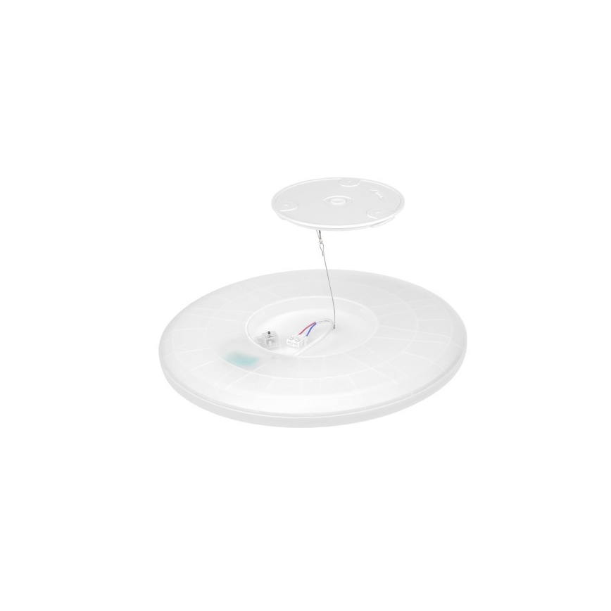 Luminaire de salle de bains avec détecteur de mouvement et crépusculaire NIVERA LED/24W/230V IP54 3000/4000/6000K d. 30 cm blanc + Télécommande