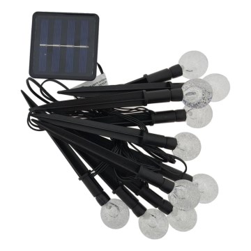 Luminaire solaire LED RGB 10xLED/1,2V 300 mAh IP44 noir