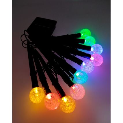 Luminaire solaire LED RGB 10xLED/1,2V 300 mAh IP44 noir