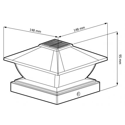 Luminaire solaire LED TOYA LED/4,5W/230V 3000/6500K 600 mAh IP44 noir