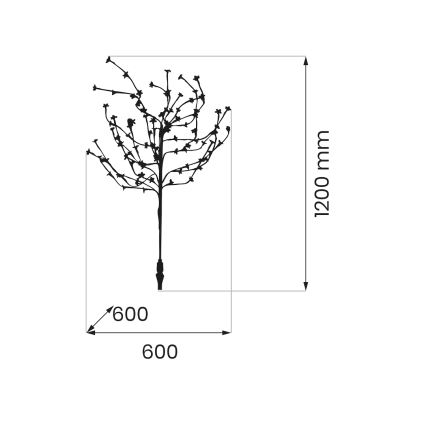 Luminaire solaire RGBW TREE LED/0,1W/1,2V 600 mAh IP44 marron